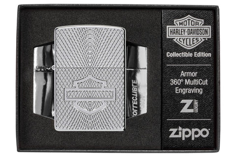 ˫ Ჹ-ٲǲ® Armor High Polish Chrome Windproof Lighter in its packaging.